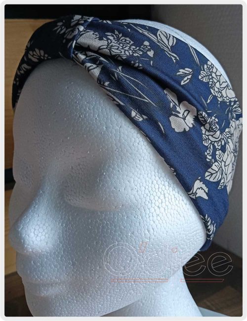 haarband blauw bloem